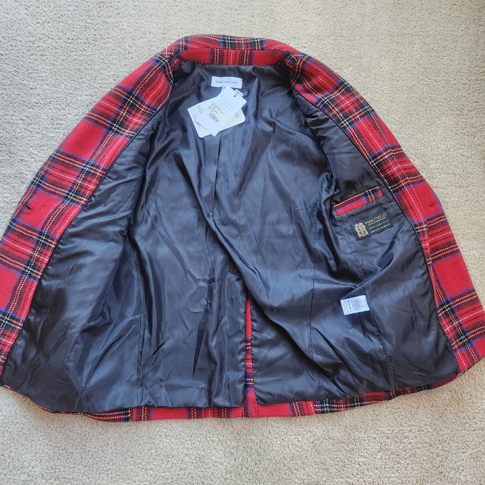 NWT Something Navy Plaid Tartan Blazer Coat "Marley" - Picture 14 of 16